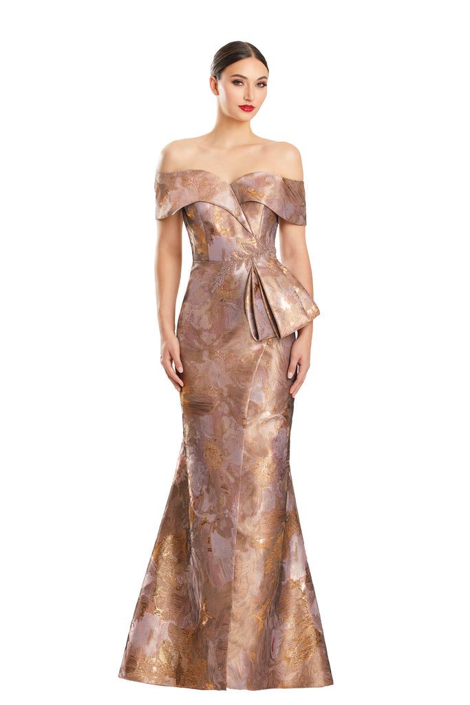 Formal Dresses Long Formal Mermaid Evening Beaded Dress Mocha/Multi