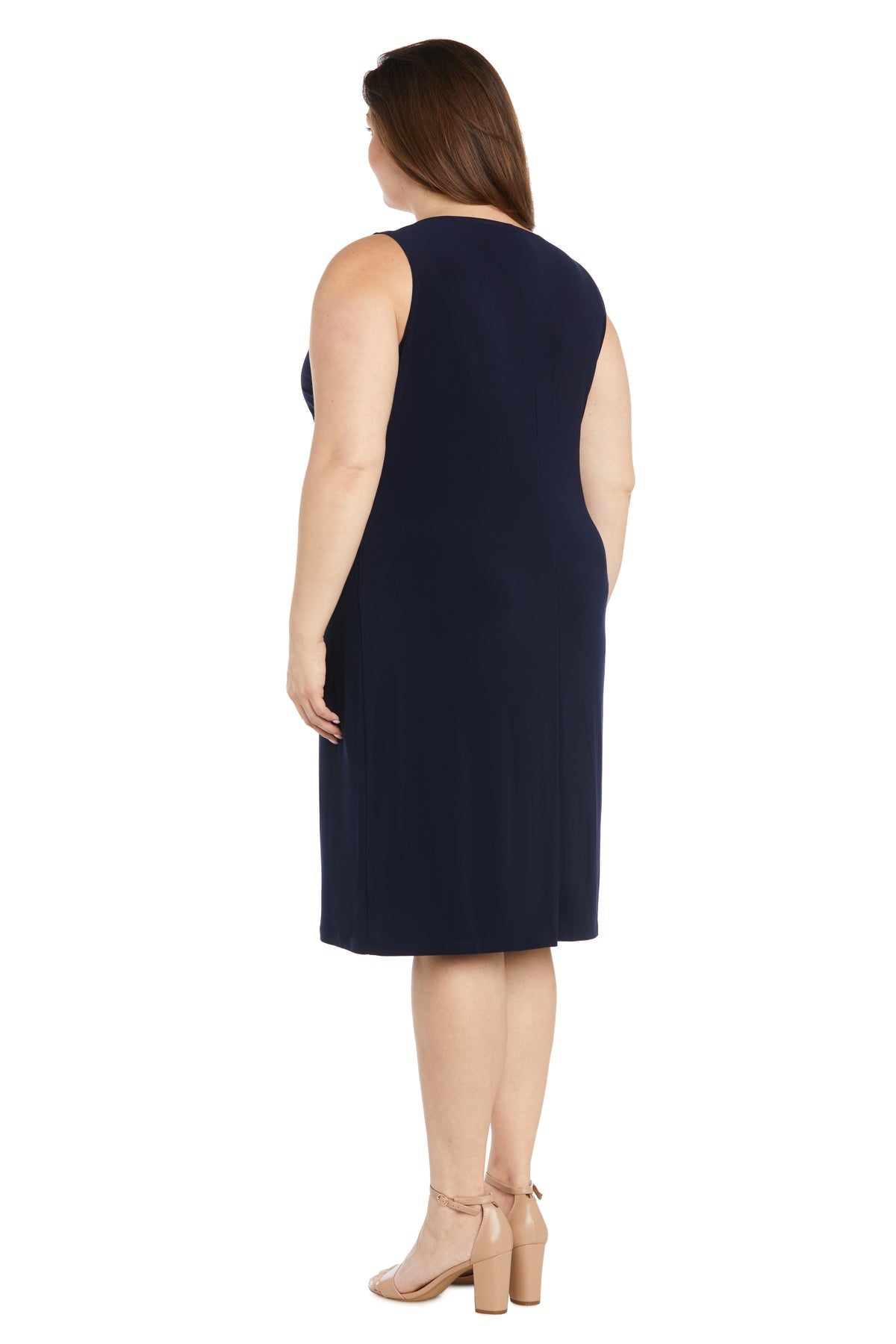 Plus Size Dresses Short Formal Floral Print Jacket Plus Size Dress Navy/Periwinkle