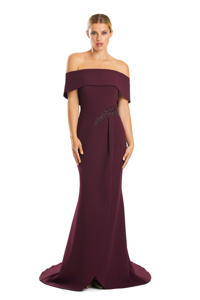 Formal Dresses Long Formal Beaded Applique Evening Dress Wine