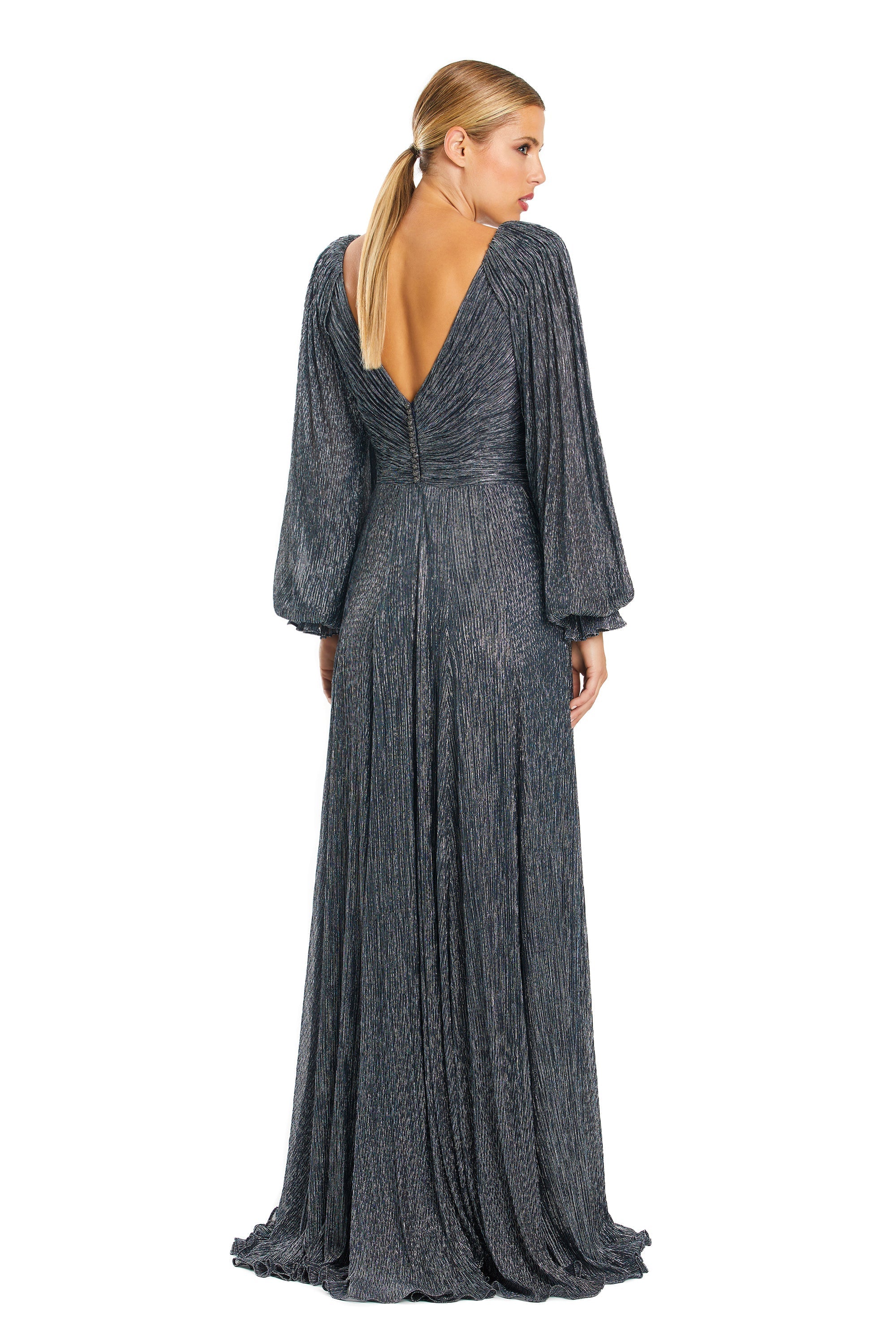 Formal Dresses Beaded Long Sleeve A Line Formal Evening Dress Silver