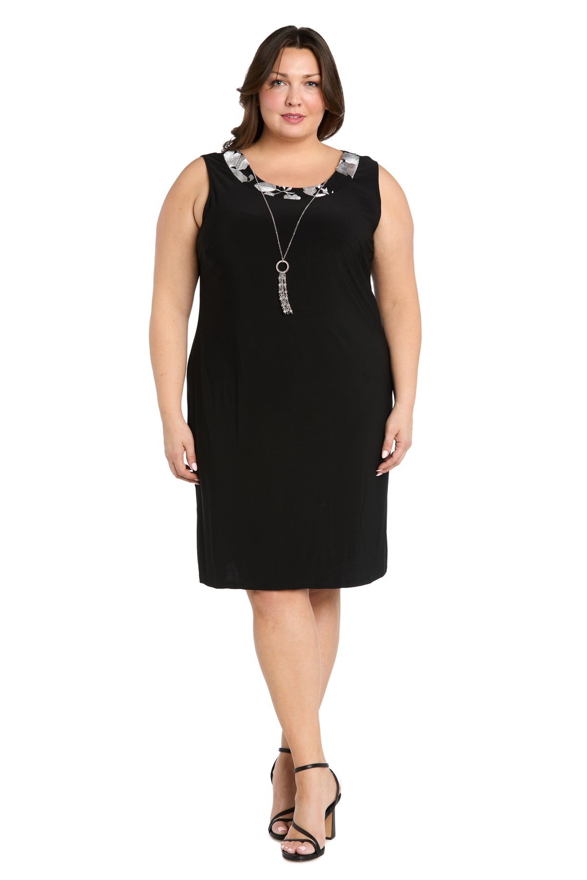 Plus Size Dresses Short Floral Plus Size Jacket Dress Black/White