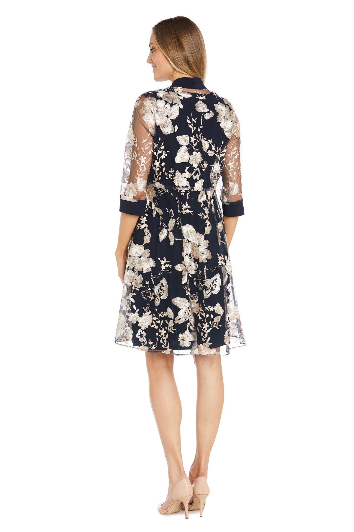 Cocktail Dresses Mother of the Bride Short Cocktail Jacket Dress Navy/Champagne
