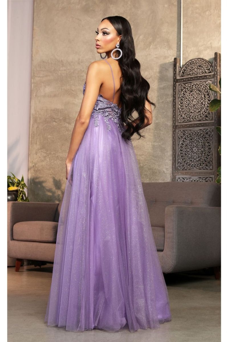 V-Neck Floor-Length Tulle Prom A-Line May Queen 2011
