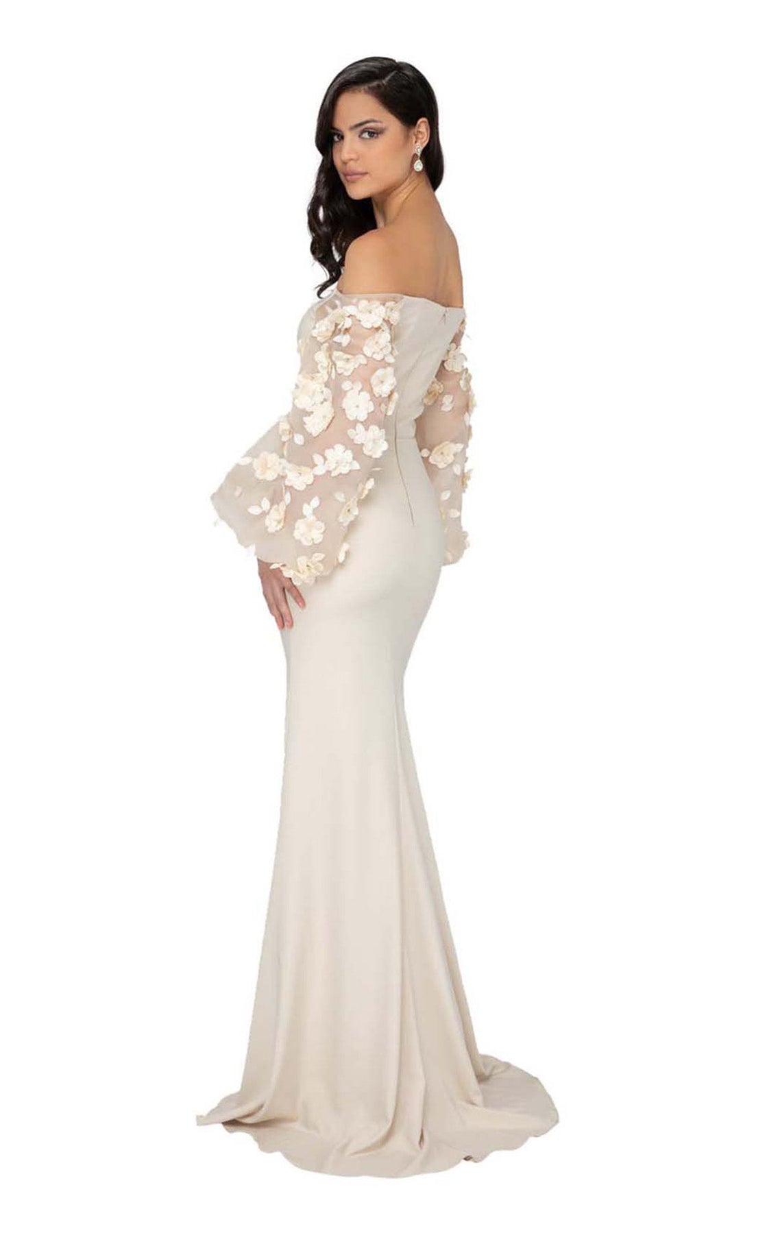 Terani Couture Organza Sleeves Evening Dress 1911E9128 - The Dress Outlet