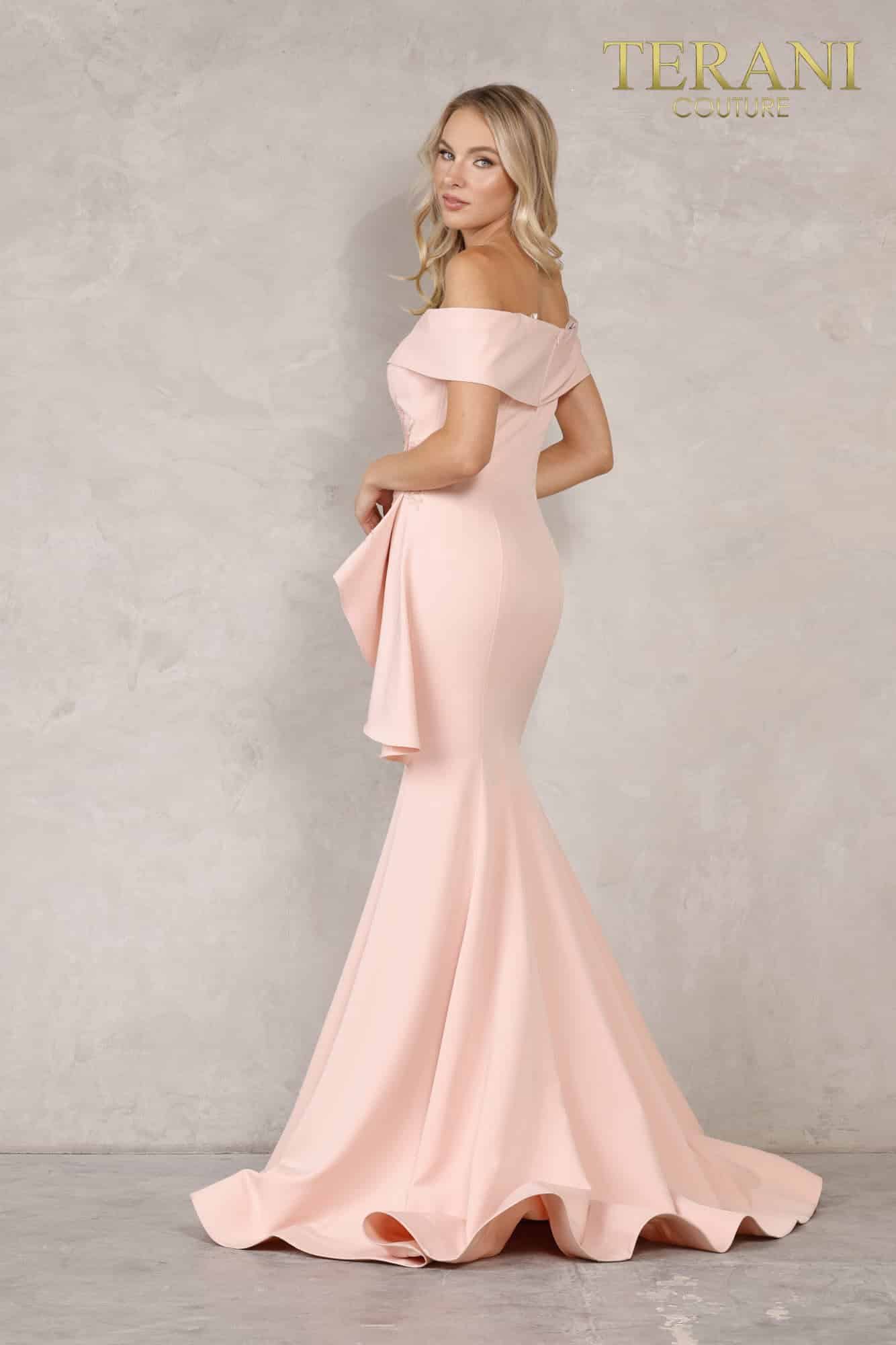 Terani Couture Long Off Shoulder Prom Dress 1911M9339 - The Dress Outlet
