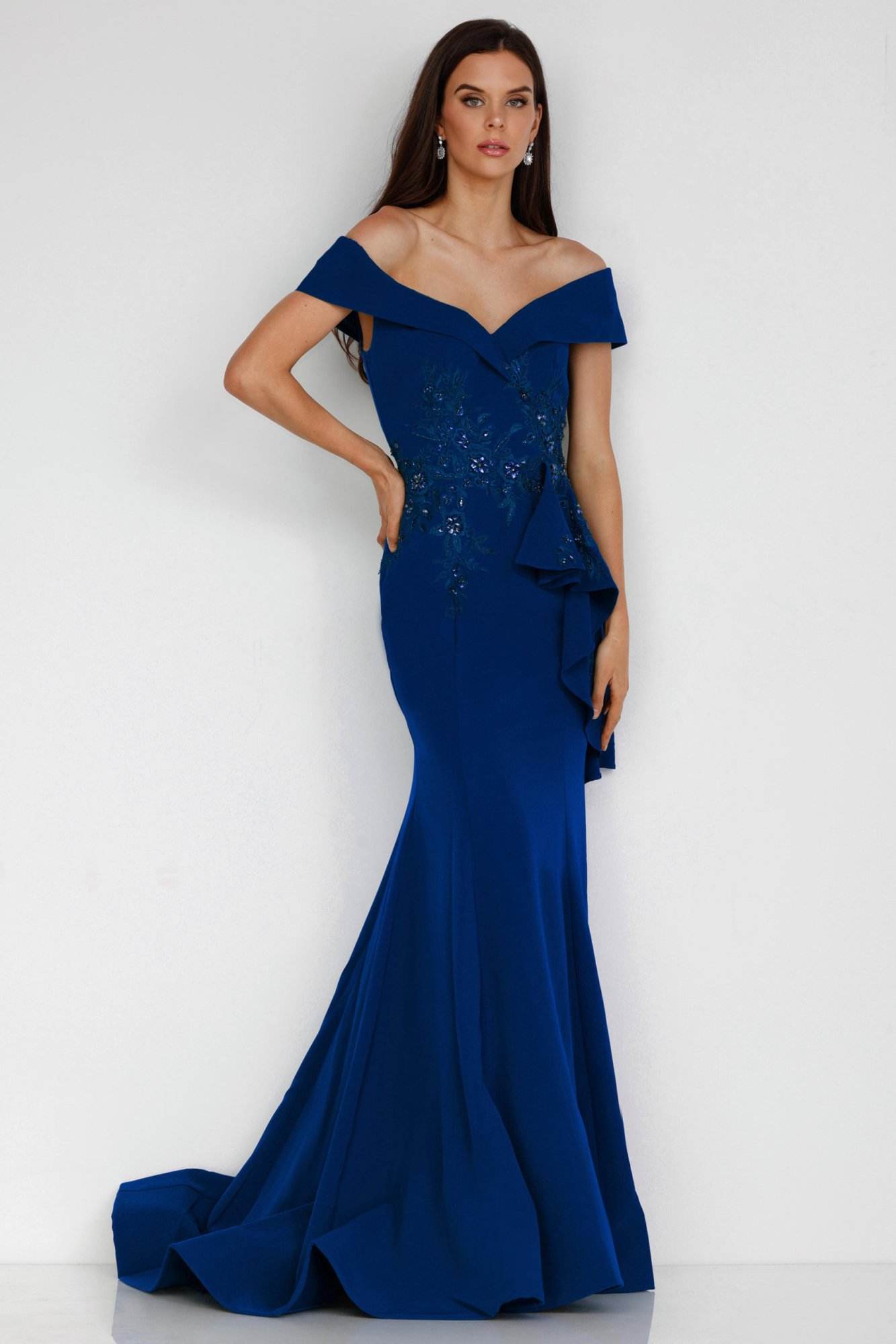 Terani Couture Long Off Shoulder Prom Dress 1911M9339 - The Dress Outlet