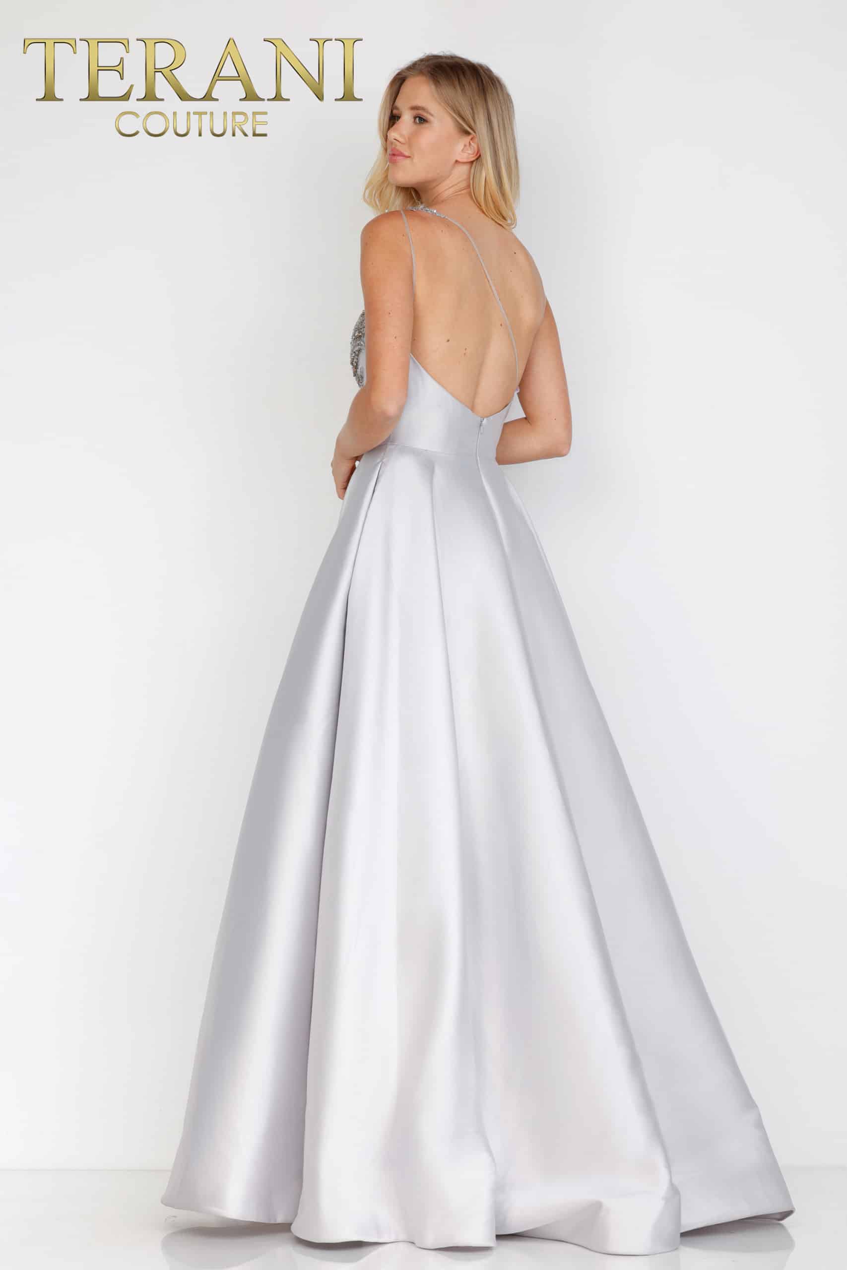 Terani Couture One Shoulder Mikado Long Ball Gown 1912E9202 - The Dress Outlet