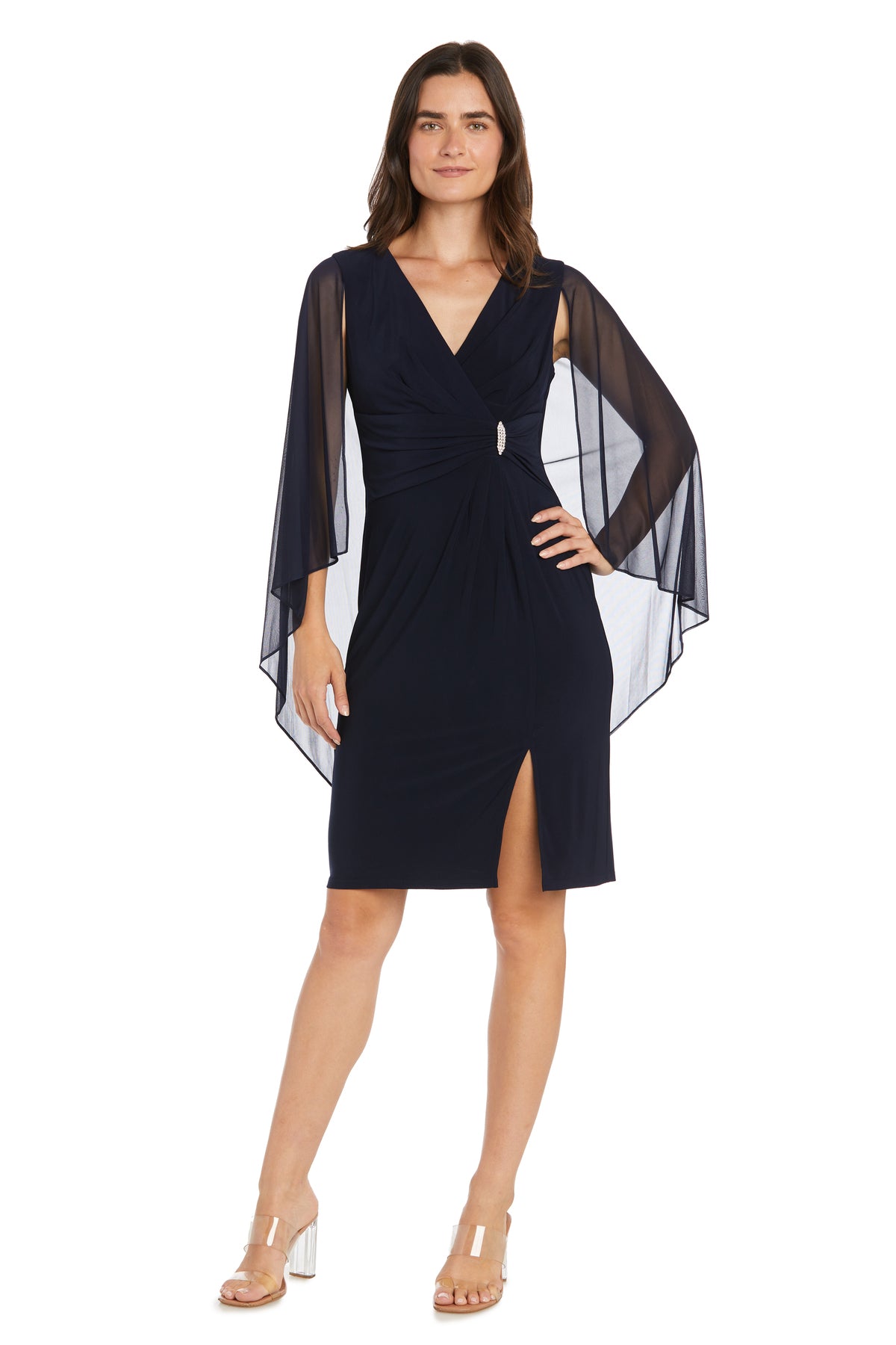 Cocktail Dresses Short Ruched Cocktail Dress Navy