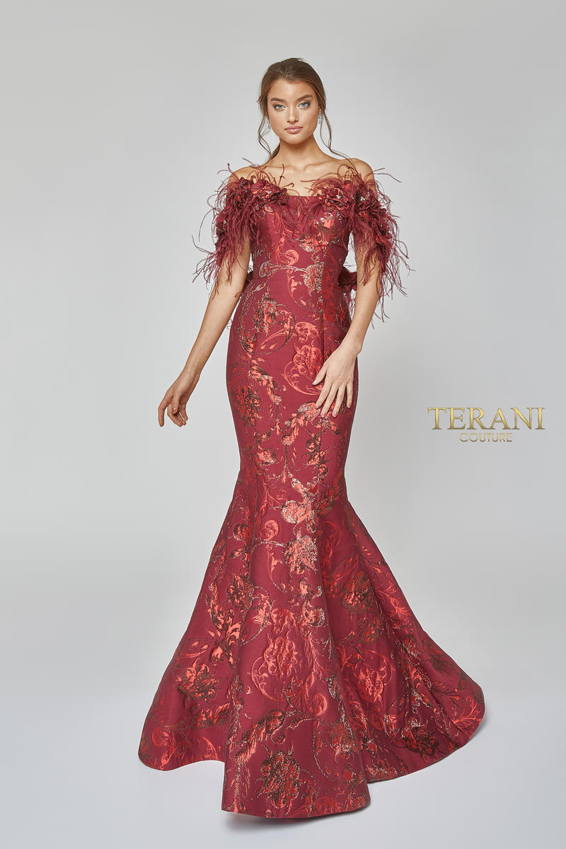 Terani Couture Long Fitted Prom Dress 1921E0136 - The Dress Outlet Red