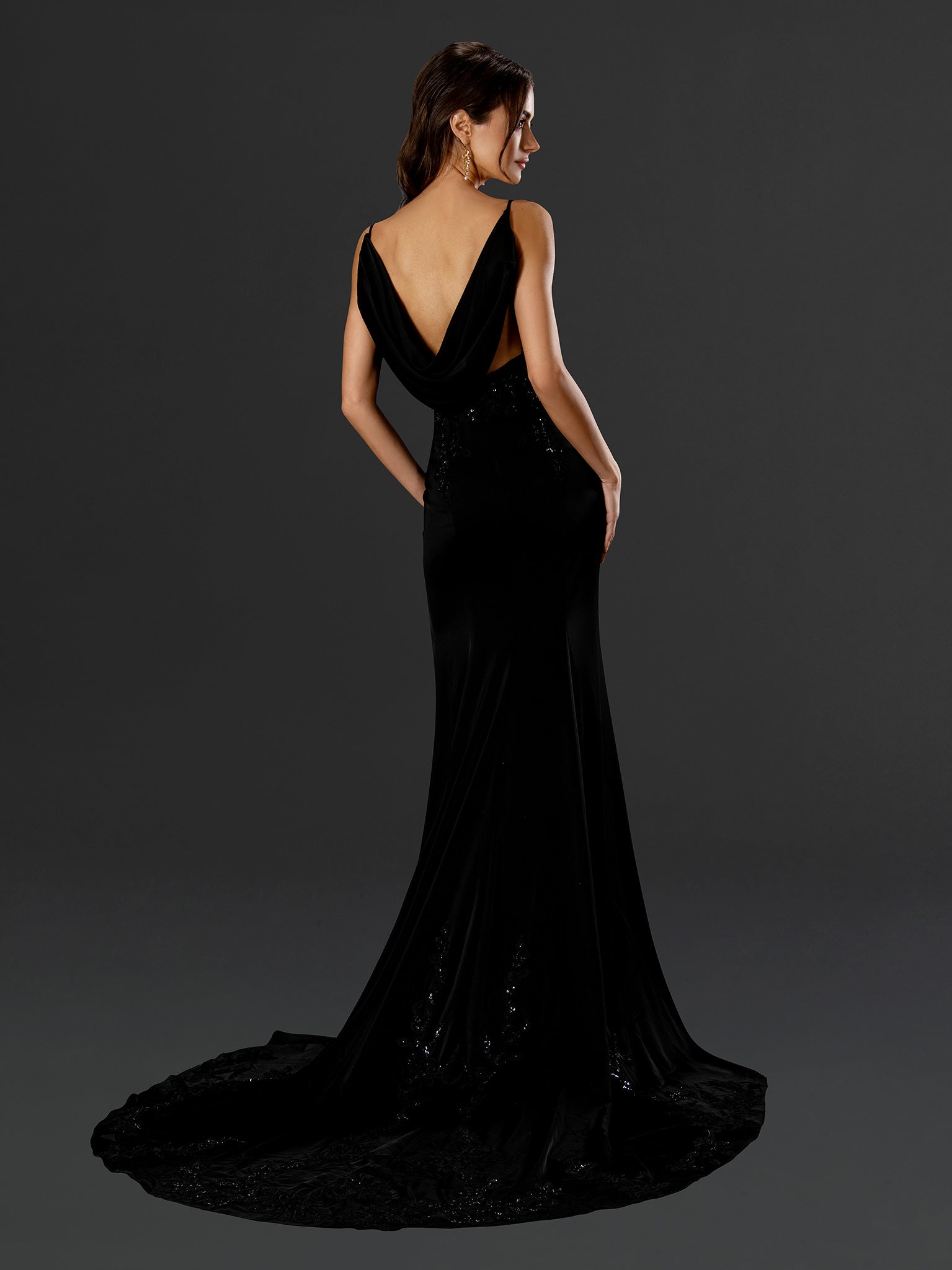 Scoop Floor-Length with Train Jersey Formal Mermaid/Trumpet Gown Stella Couture 23572