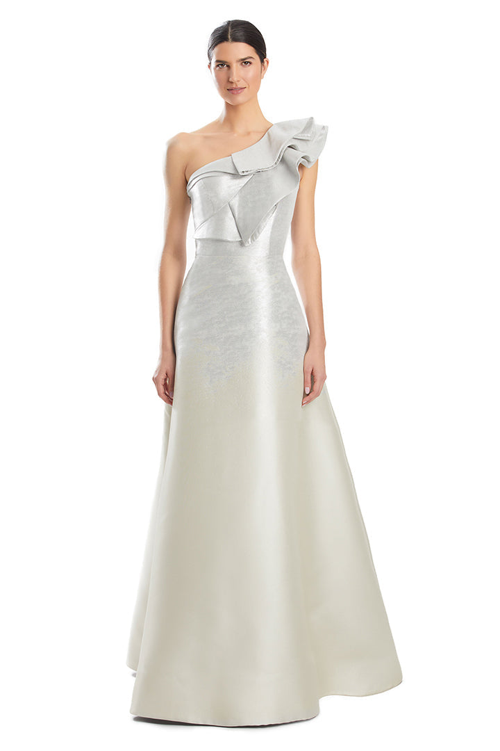 Prom Dresses A Line Long Formal Two Tone Prom Dress Champagne/Silver