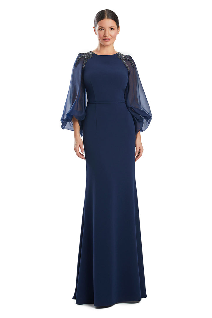 Mother of the Bride Dresses
Long Fitted Fornal Beaded Evening Dress Midnite