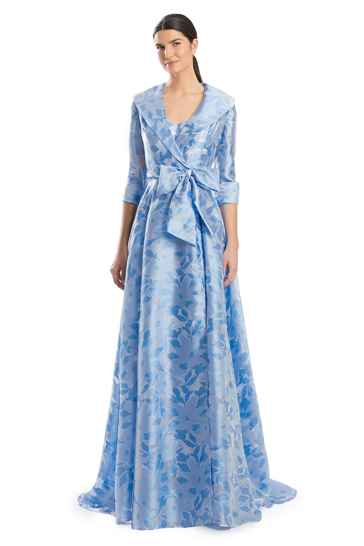 Formal Dresses Long Two Piece Ball Gown Printed Formal Jacket Dress Periwinkle/Multi