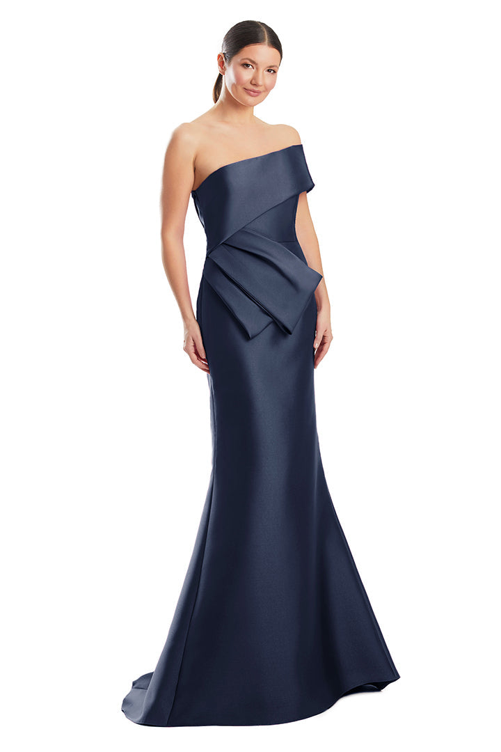 Formal Dresses Mermaid Long Formal Peplum Evening Dress Navy
