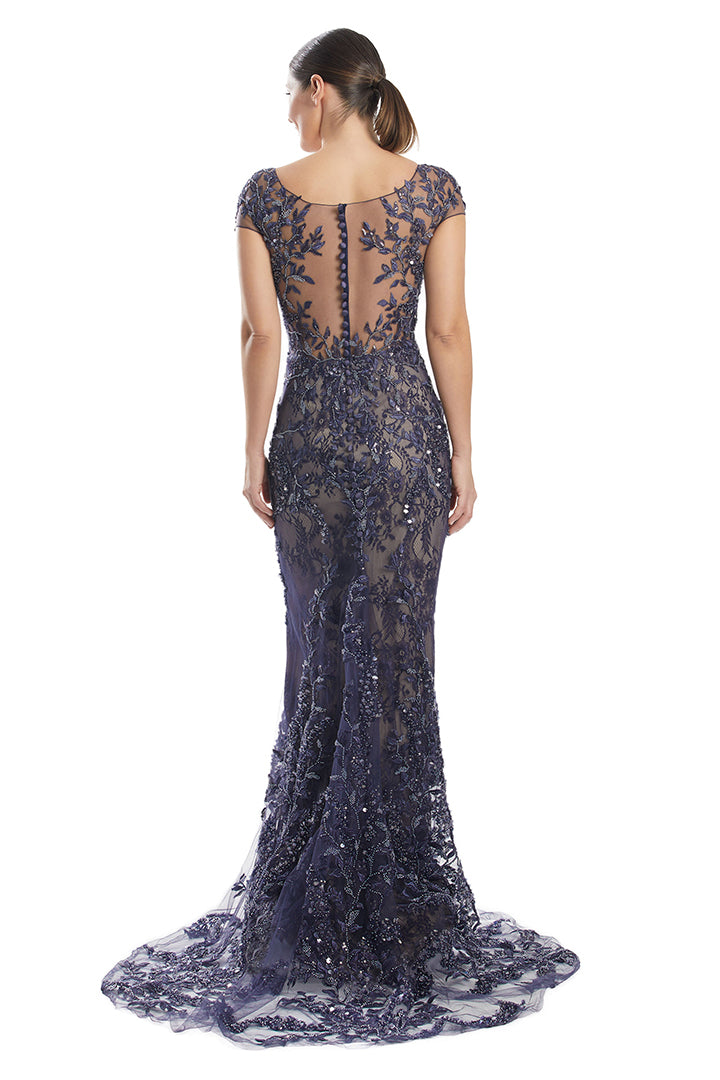 Mother of the Bride Dresses Beaded Applique Long Mother of the Bride Formal Dress Navy