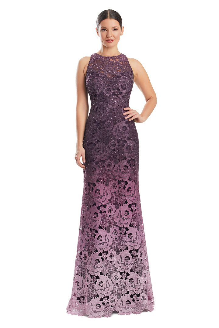 Formal Dresses Long Beaded Lace Formal Evening Dress Aubergine Ombre