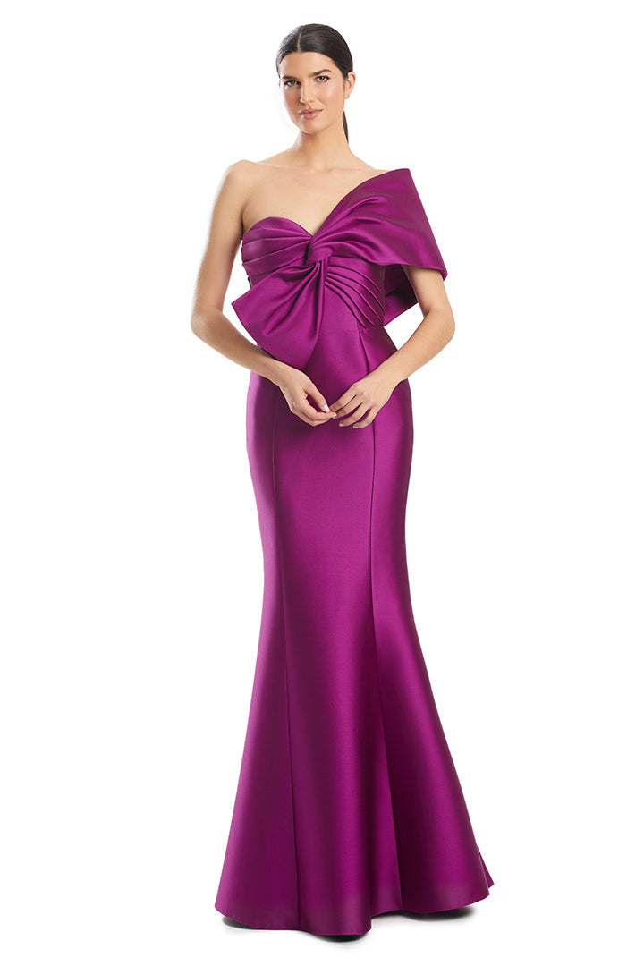 Prom DressesPleated Long Mermaid Formal Evening Prom Dress Magenta
