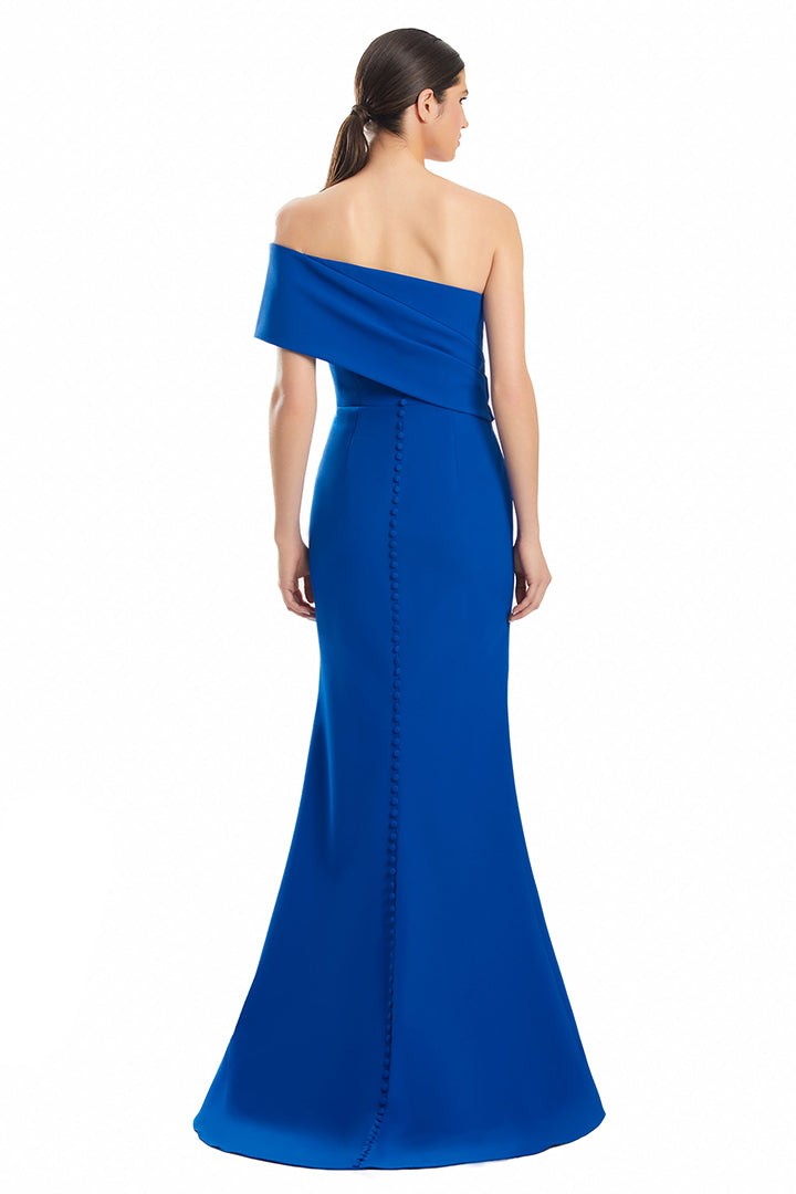 Formal Dresses Fitted Long Formal Peplum Evening Dress Blue