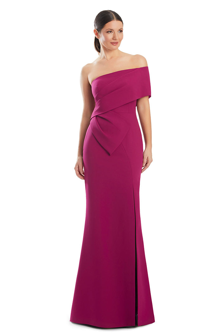 Formal Dresses Fitted Long Formal Peplum Evening Dress Magenta