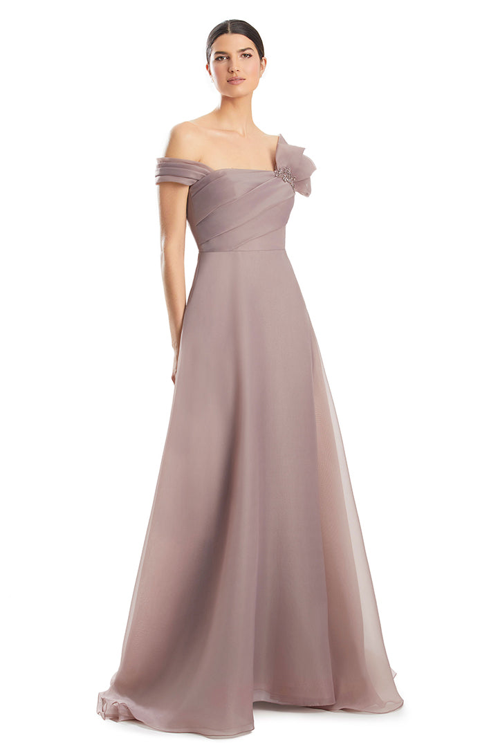 Prom Dresses Pleated Ballgown Long Formal Beaded Prom Dress Frapuccino