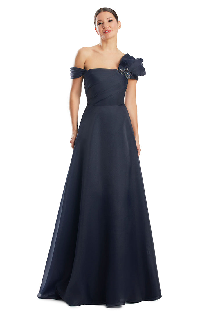 Prom Dresses Pleated Ballgown Long Formal Beaded Prom Dress Navy