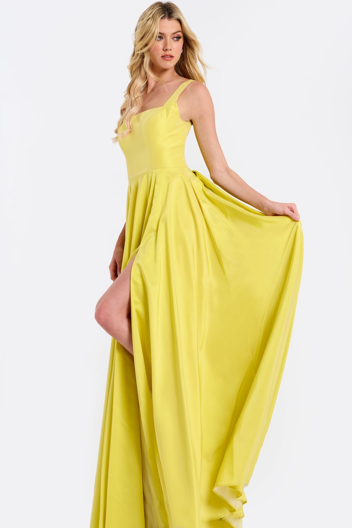 Prom Dresses Fitted Long Formal A Line Prom Dress Yellow