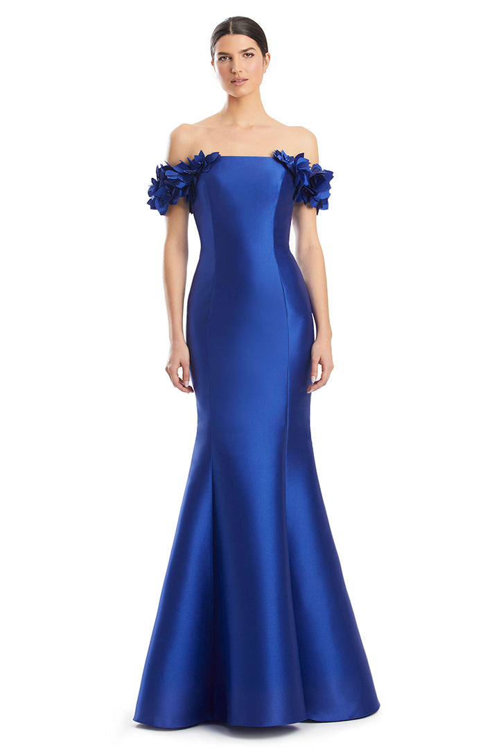 Prom Dresses Long Formal Floral Applique Mermaid Prom Dress Royal