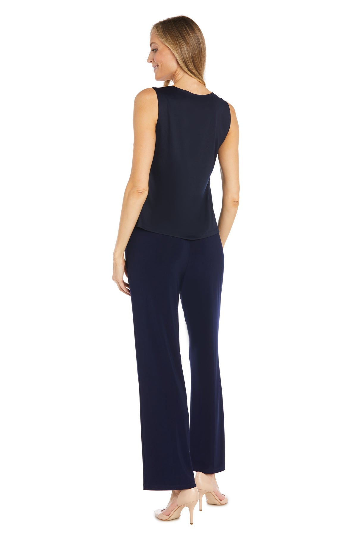 Pant Suit Flong Long Formal Pant Suit Navy/White
