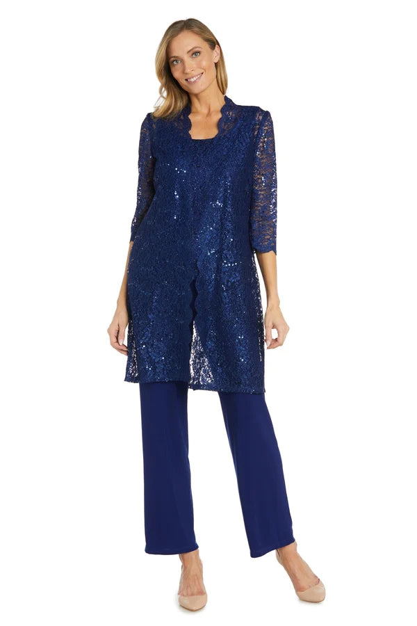 Metallic Lace Pant Suit R&M Richards 1993