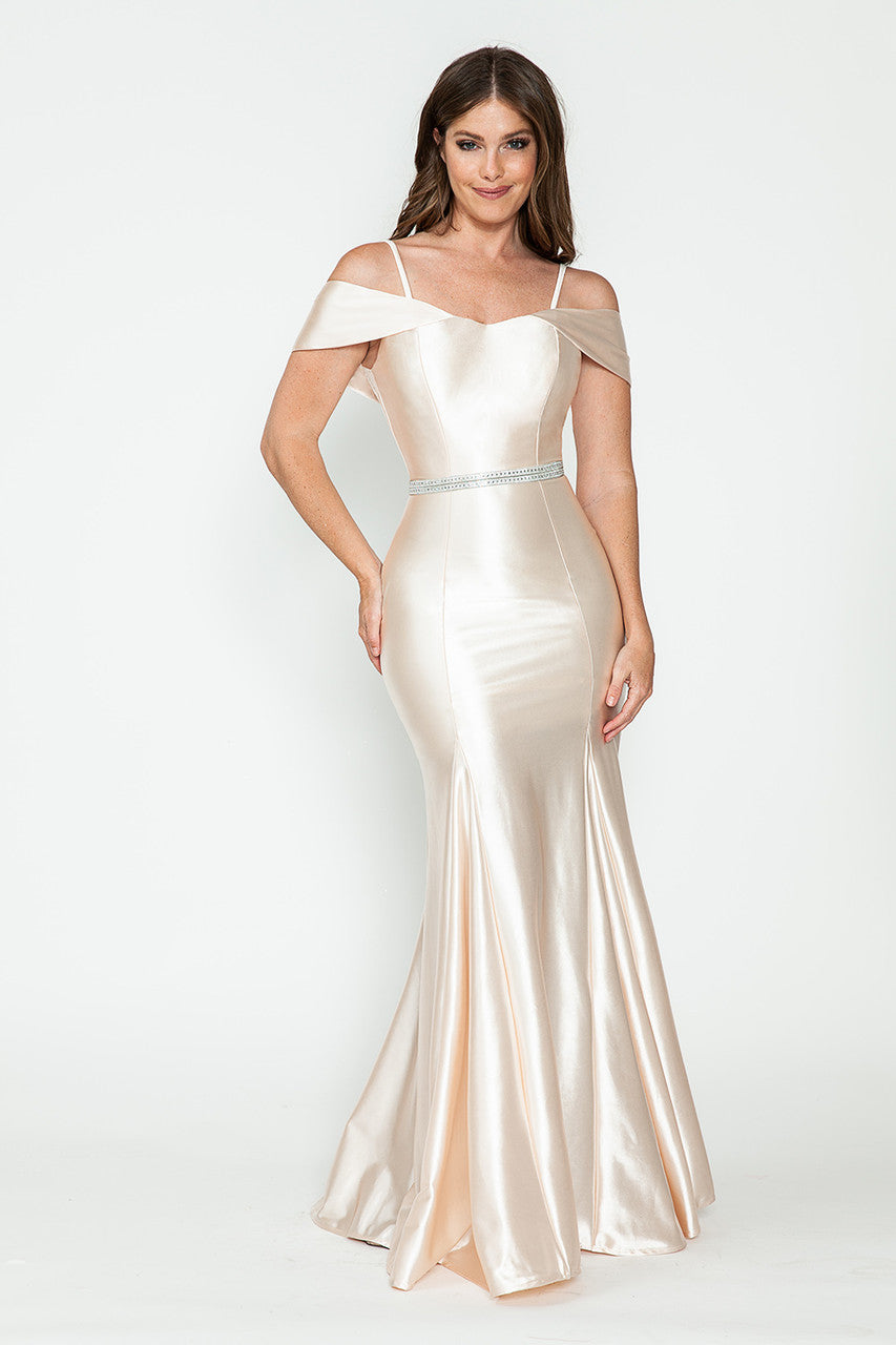 Prom Dresses Formal Long Mermaid Prom Dress Lenovia 5244 Champagne Gold