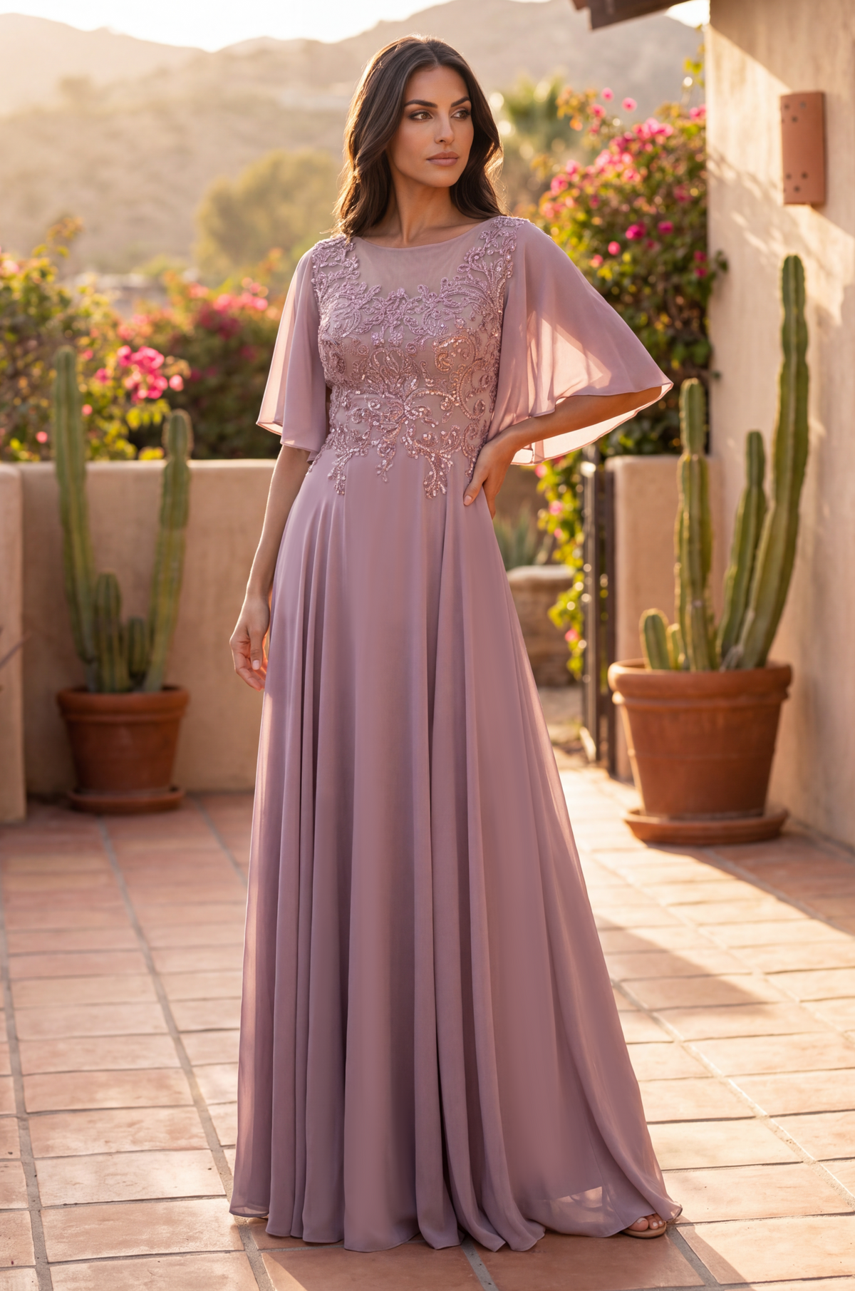 Short Sleeve Mother of the Bride Dress