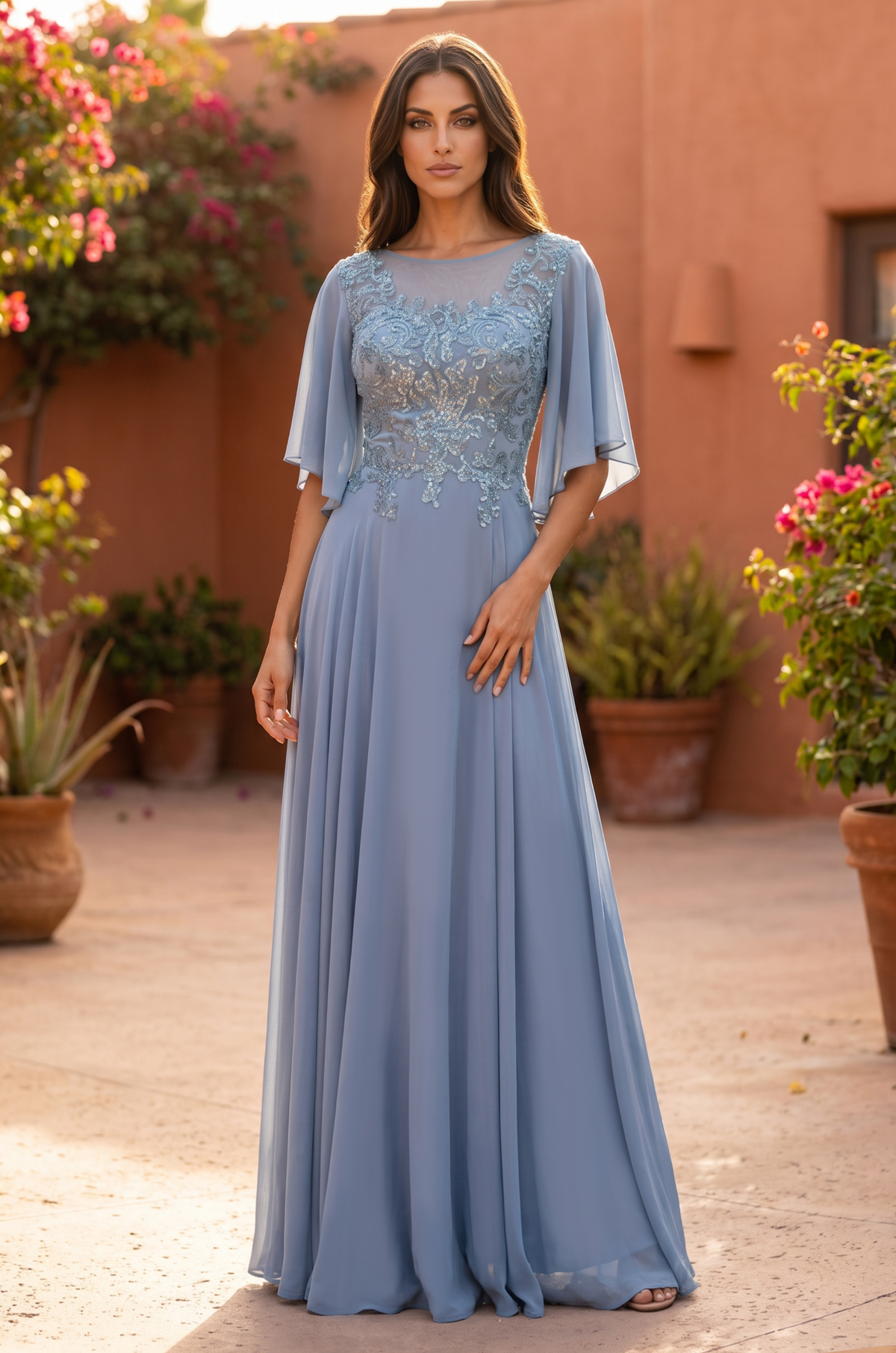 Short Sleeve Mother of the Bride Dress