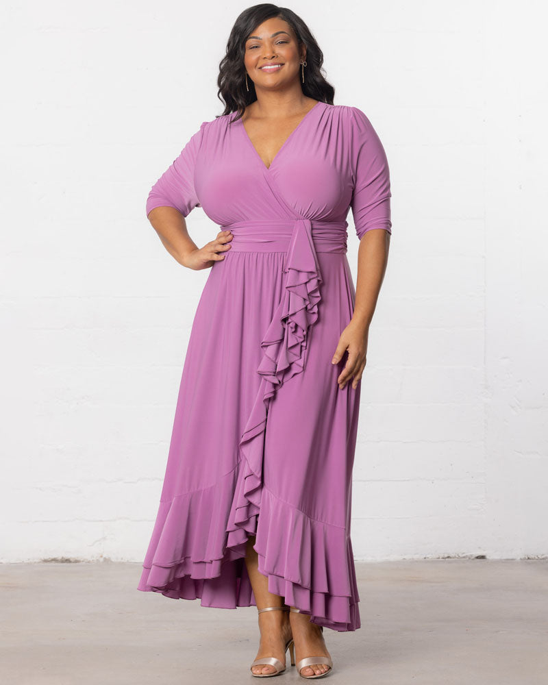 Plus Size Dresses Cocktail Ruffle High Low Plus Size Dress Kiyonna 11242213 Lilac