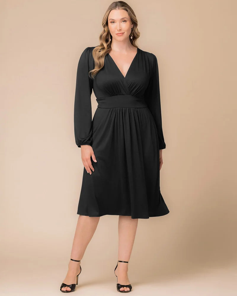 Plus Size Dresses Long Sleeve A Line Short Cocktail Plus Size Dress Black Noir