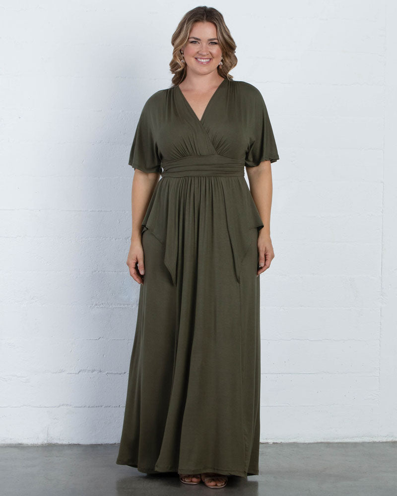Plus Size Dresses Long Formal Fitted Mother of the Bride Plus Size Dress Kiyona 12151802 Olive