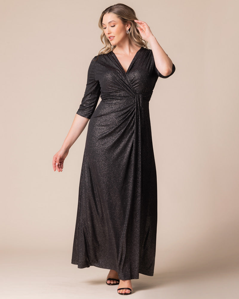 Plus Size Dresses Long Formal Plus Size Glitter Evening Mother of the Bride Dress Kiyona 12182203 Silver Starlight