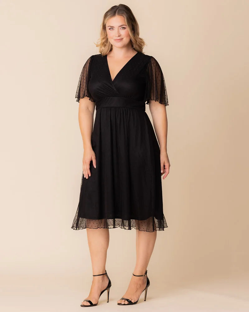 Plus Size Dresses Midi Short A Line Plus Size Dress Onyx