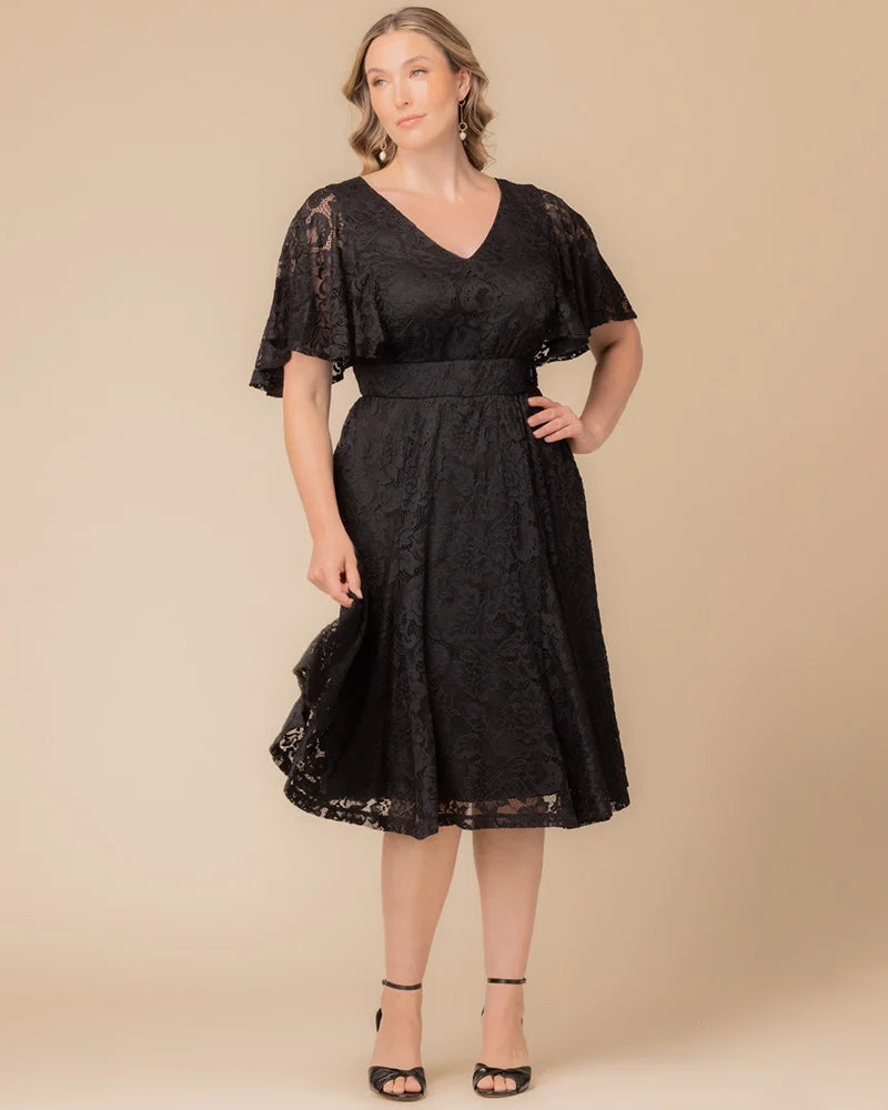 Plus Size Dresses Short Lace Midi Cocktail Plus Size Dress Onyx