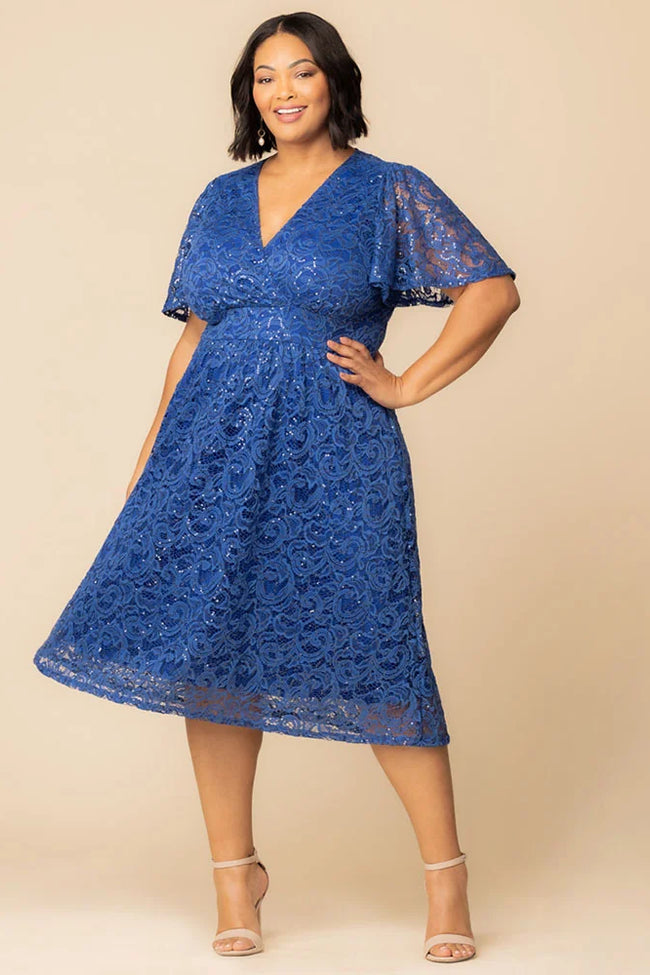 Plus Size Dresses A Line Plus Size Lace Short Cocktail Dress Sapphire