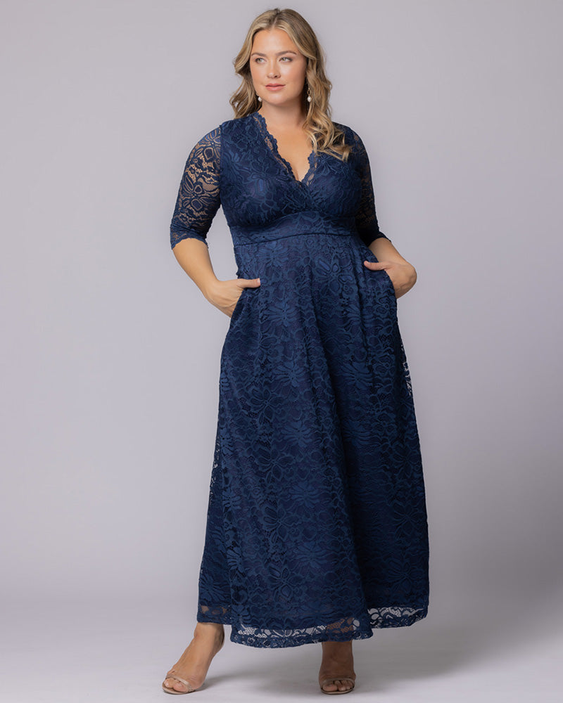 Plus Size Dresses Long Formal Lace Plus Size Dress Nouveau Navy