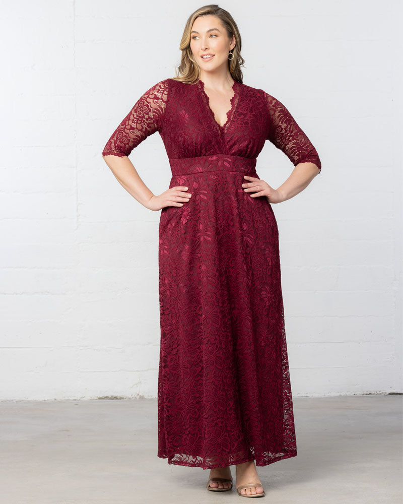Plus Size Dresses Long Formal Lace Plus Size Dress Pinot Noir