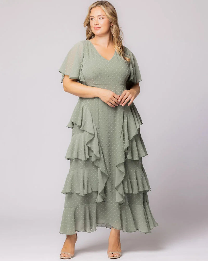 V-Neck Floor-Length Chiffon Evening A-Line Kiyonna 17191301