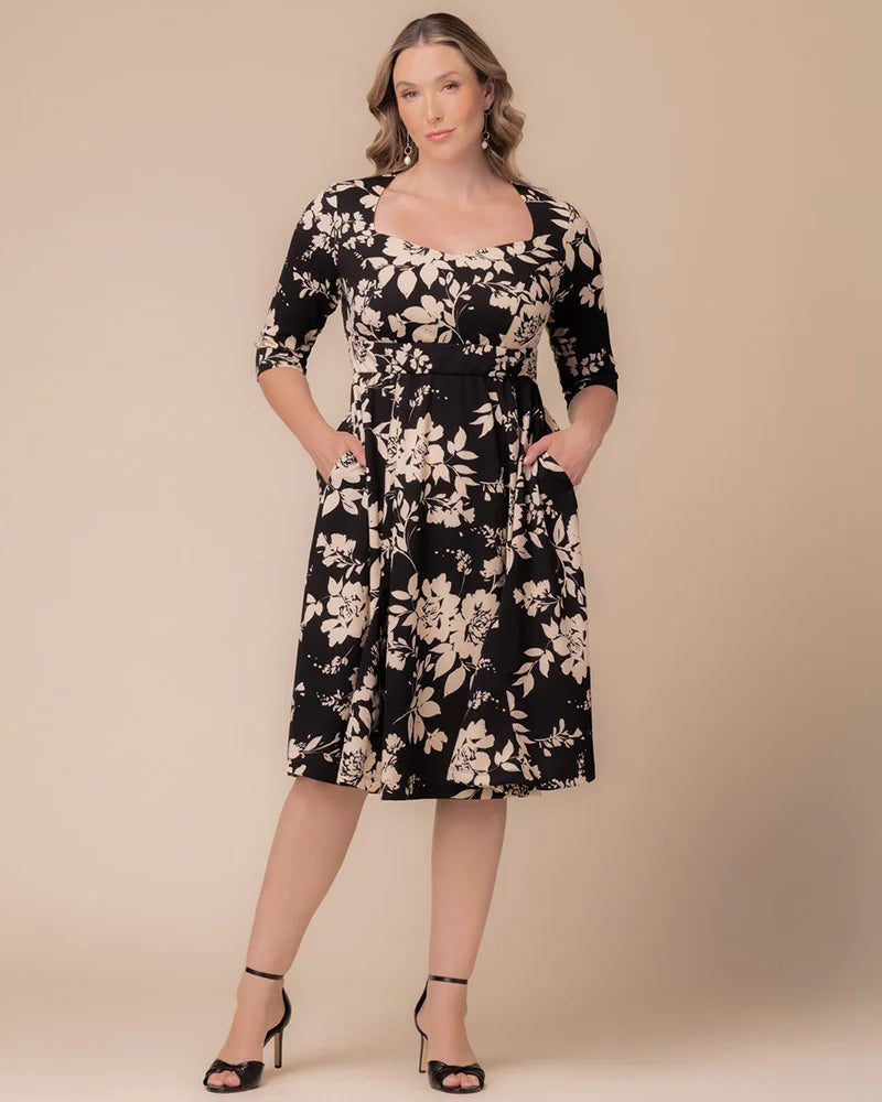 Plus Size Dresses Short Cocktail A Line Plus Size Dress Vintage Ivory Florals