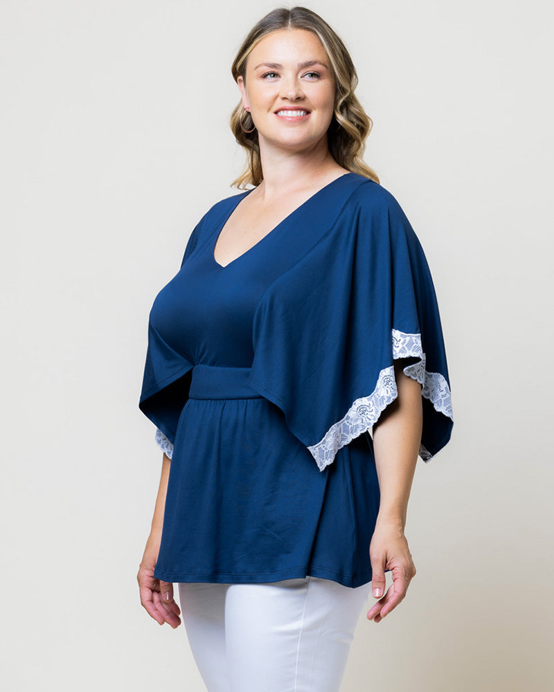 Top Formal Plus Size Evening Top Kiyonna 22240702 Marine Navy