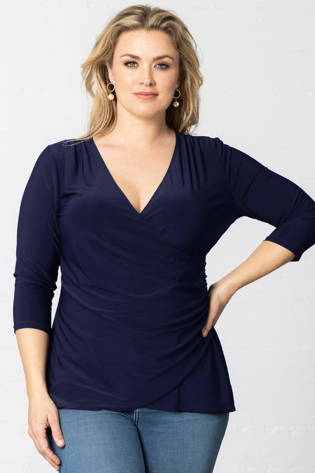 Top Fitted Formal Top Nouveau Navy