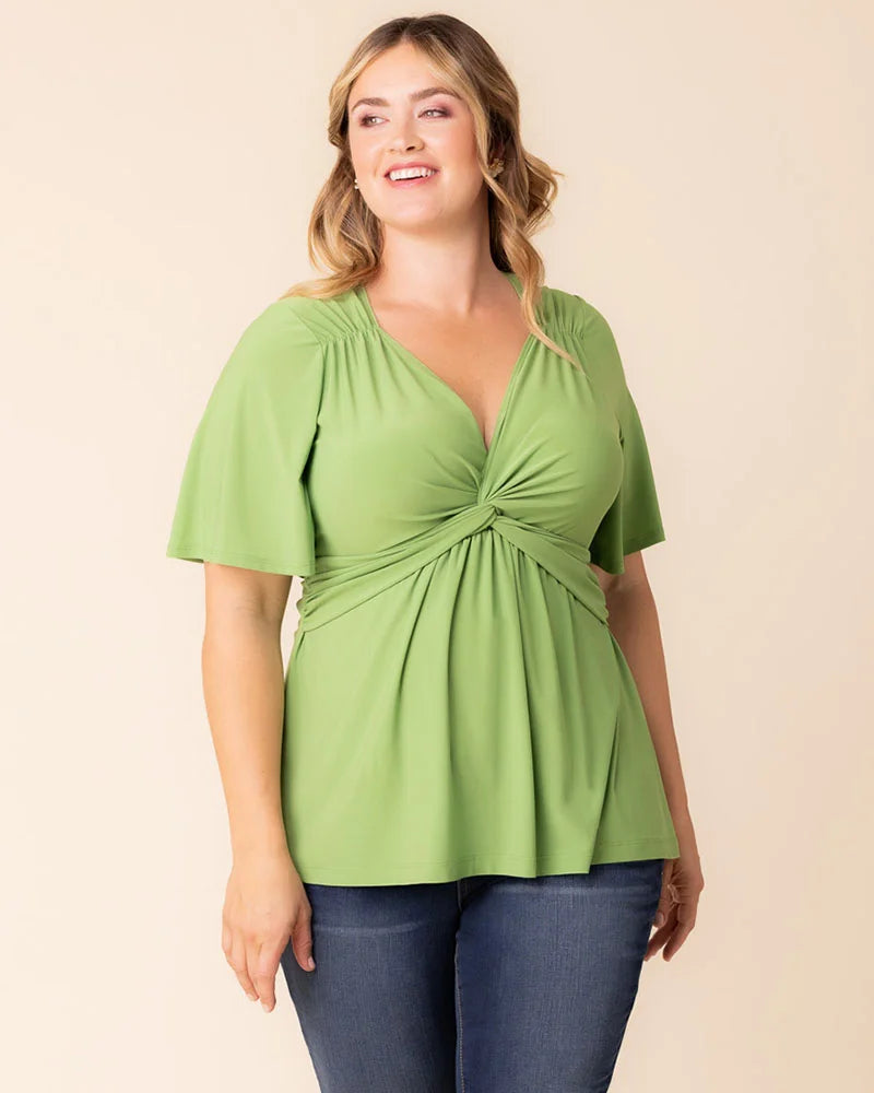 Top Formal Evening Top Green Apple