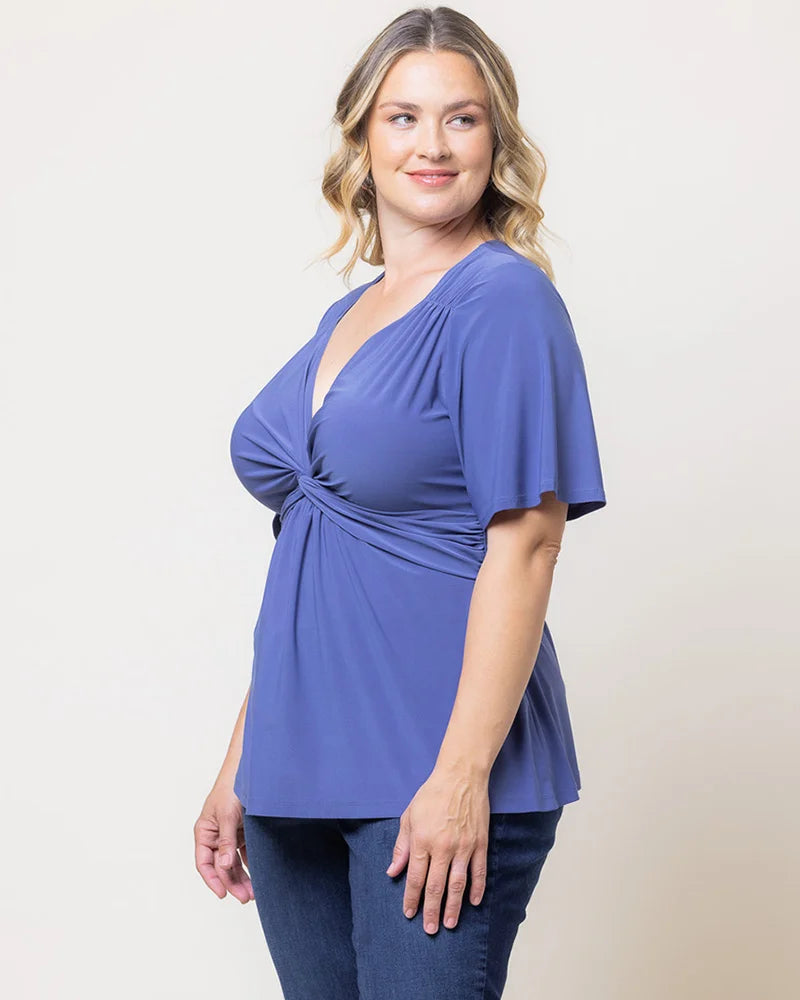 Top Formal Evening Top Slate Blue