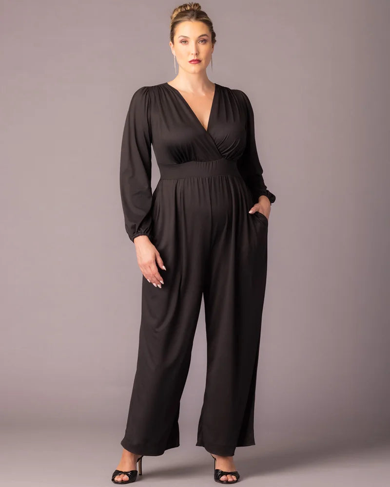 Jumpsuit Long Sleeve Formal Plus Size Jumpsuit Kiyona 37250701 Black Noir
