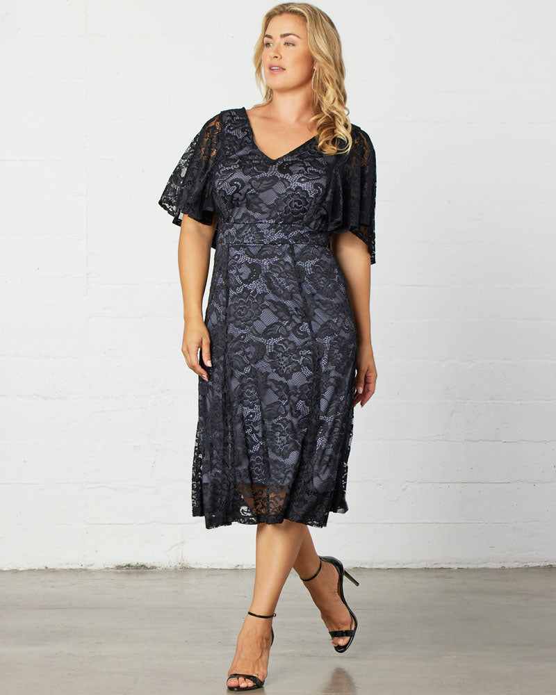 Plus Size Dresses Short Lace Midi Cocktail Plus Size Dress Storm Grey
