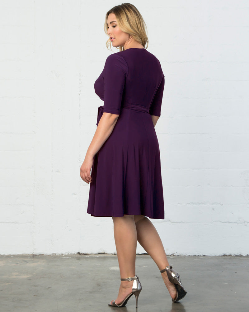 Plus Size Dresses Short Tea Length Cocktail Plus Size Dress Kiyona 12131806 Plum Passion